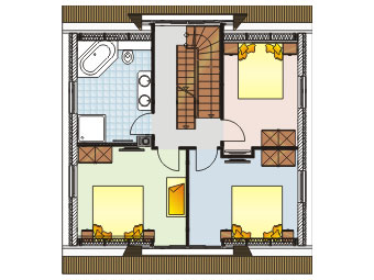 Ferienhaus Sonnenschein: Grundriss vom Obergeschoss